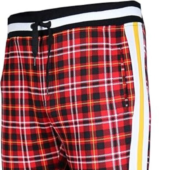 Mens Athletic Hip Hop Premium Slim Fit Track Pants Sweatpants w/ Side Taping 2XL - Picture 8 of 14